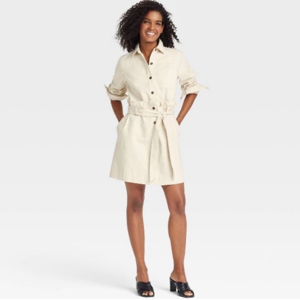 Who What Wear Cream Midi Dress